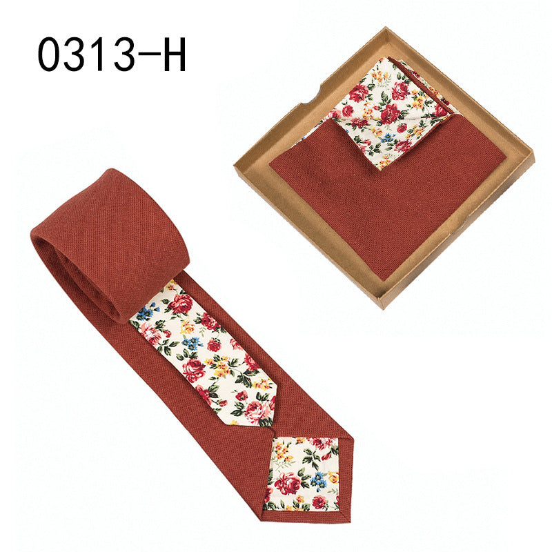 Men's Floral Print Tie and Pocket Square