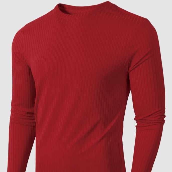 Men's Striped Fabric High Elastic Breathability Long Sleeve Shirt