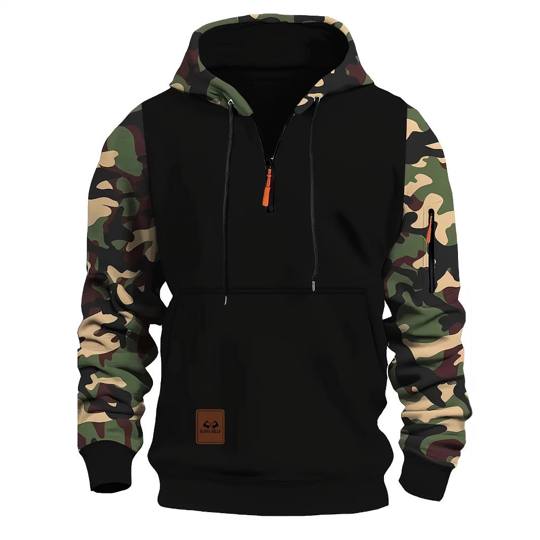 Men's Hooded Camouflage Zipper Sweater