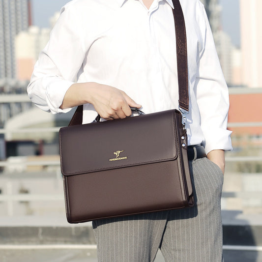 Men's Horizontal Leather Briefcase