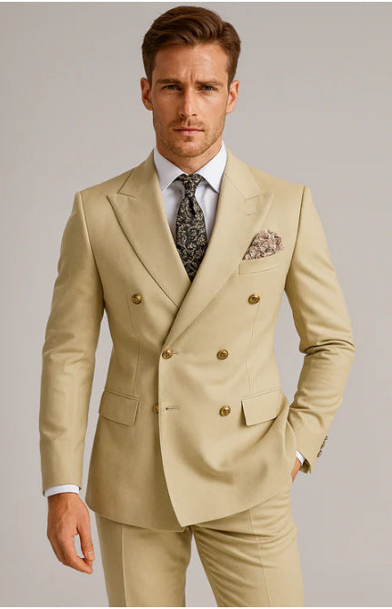Men's Two-piece Double-breasted Suit