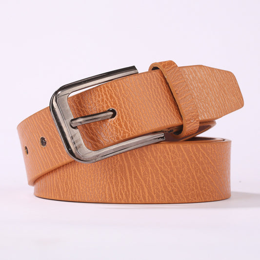 Men's Casual Leather Belt With A Pin Buckle