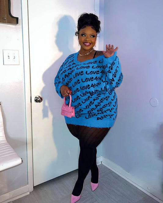 Autumn Winter Women Plus Size Sweater Blouse