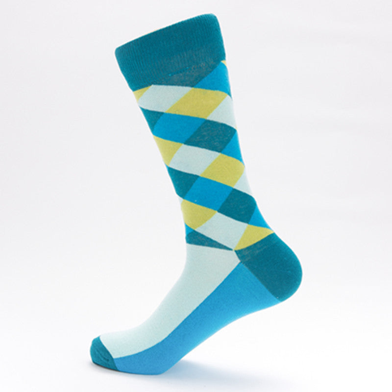 Men's Color Diamond Lattice Socks