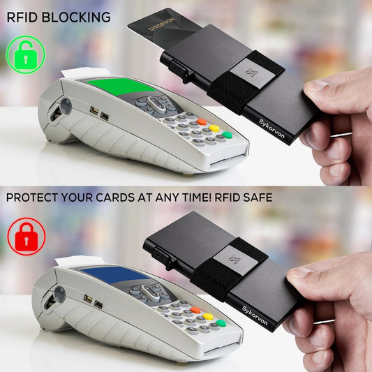 Men's Aluminum Slim Wallet With Money Band, RFID Blocking Holds 12 Cards Plus Cash by GJG Denim