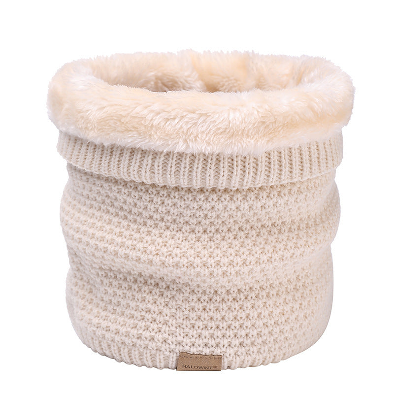 Men's Knitted Velvet Padded Neck Protection Scarf