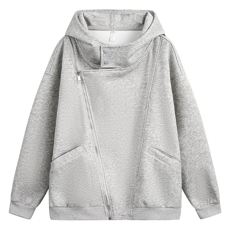 Men's Irregular Zipper Hooded Sweater