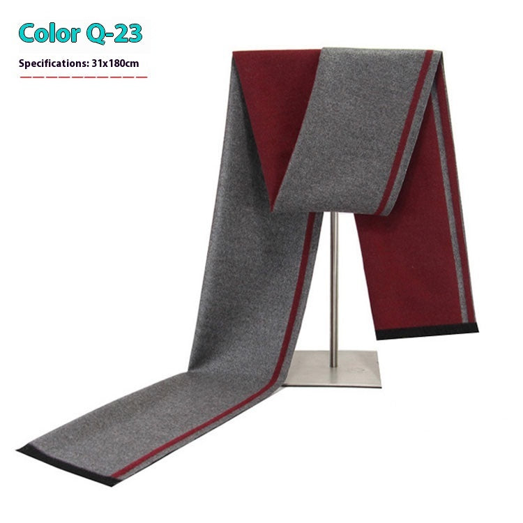 Men's Warm Cashmere-like Striped Scarf