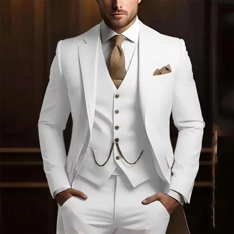 Men's High-grade Gentleman Temperament Slim Three-piece Suit