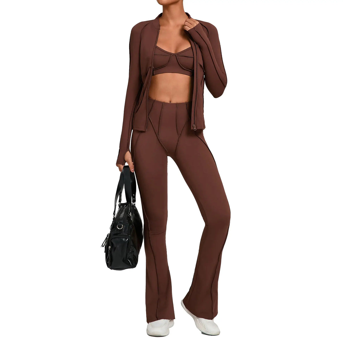 Women's Zip Up Top And Yoga Pants Set by GJG Denim