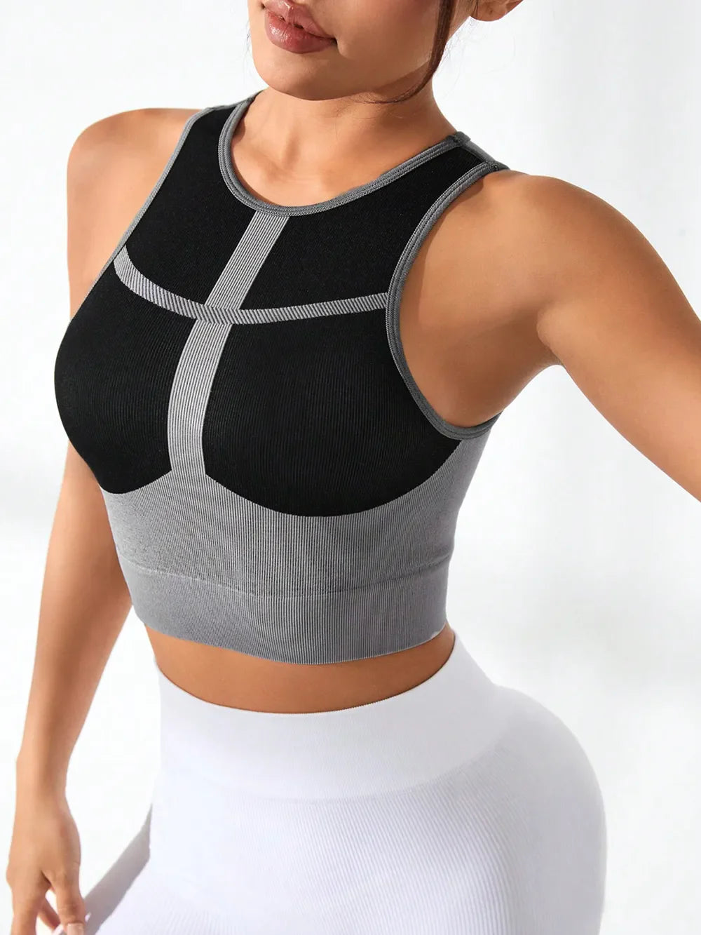 Women's Color Block Round Neck Active Tank