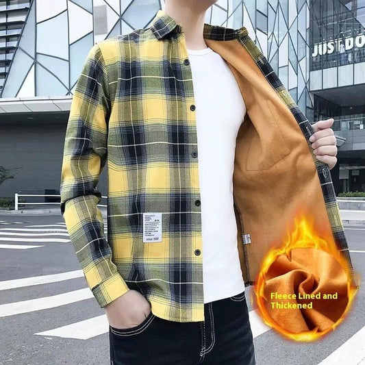 Men's Warm Thickened Slim Fit Shirt Coat