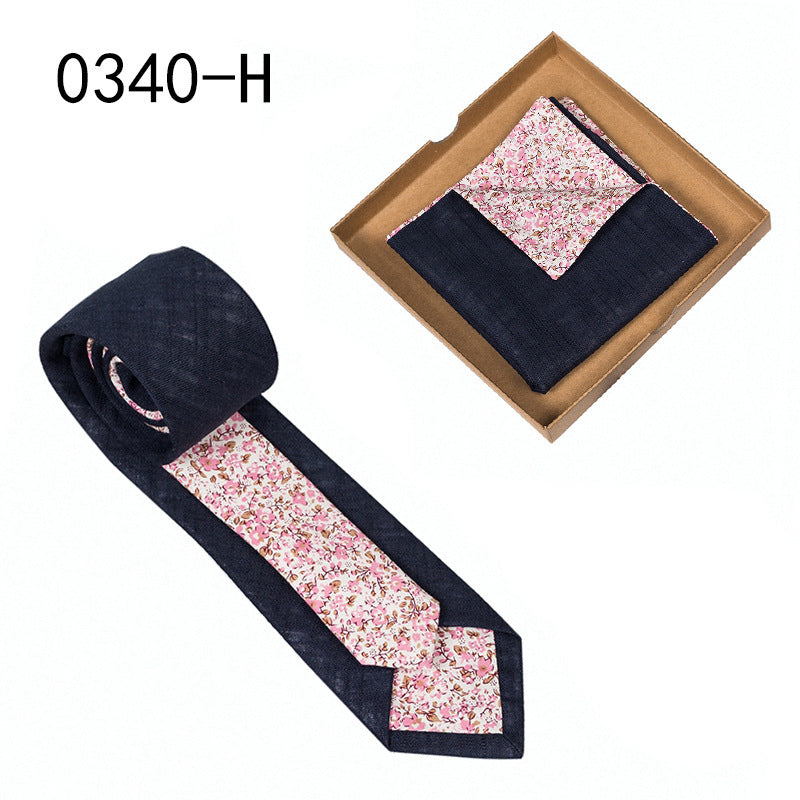 Men's Floral Print Tie and Pocket Square