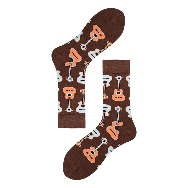 Men's Colorful Guitar Cotton Socks