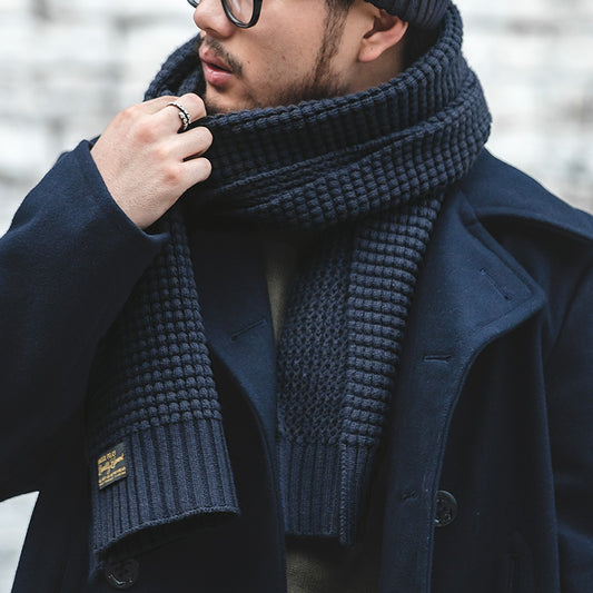 Retro Knitted Woolen Warm Scarf For Men