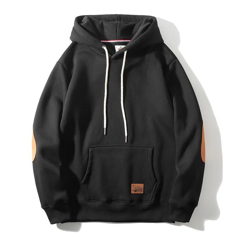 Men's Thick Warm Affixed Cloth Embroidered Hoodies