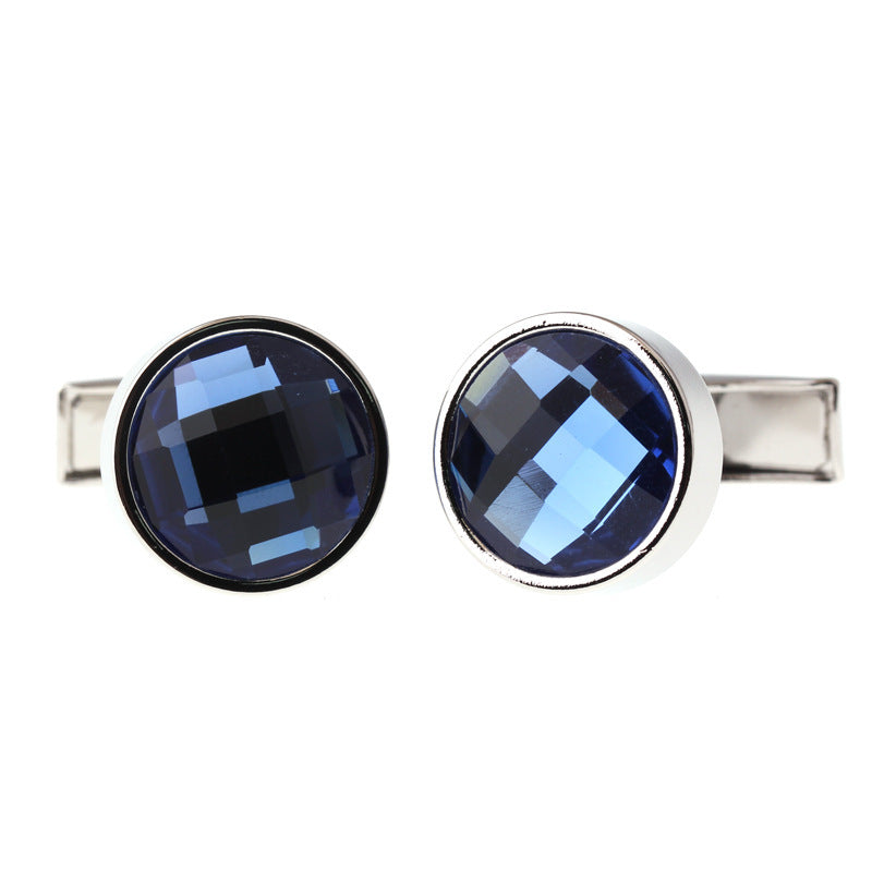 Men's Exquisite Blue Crystal Cufflinks