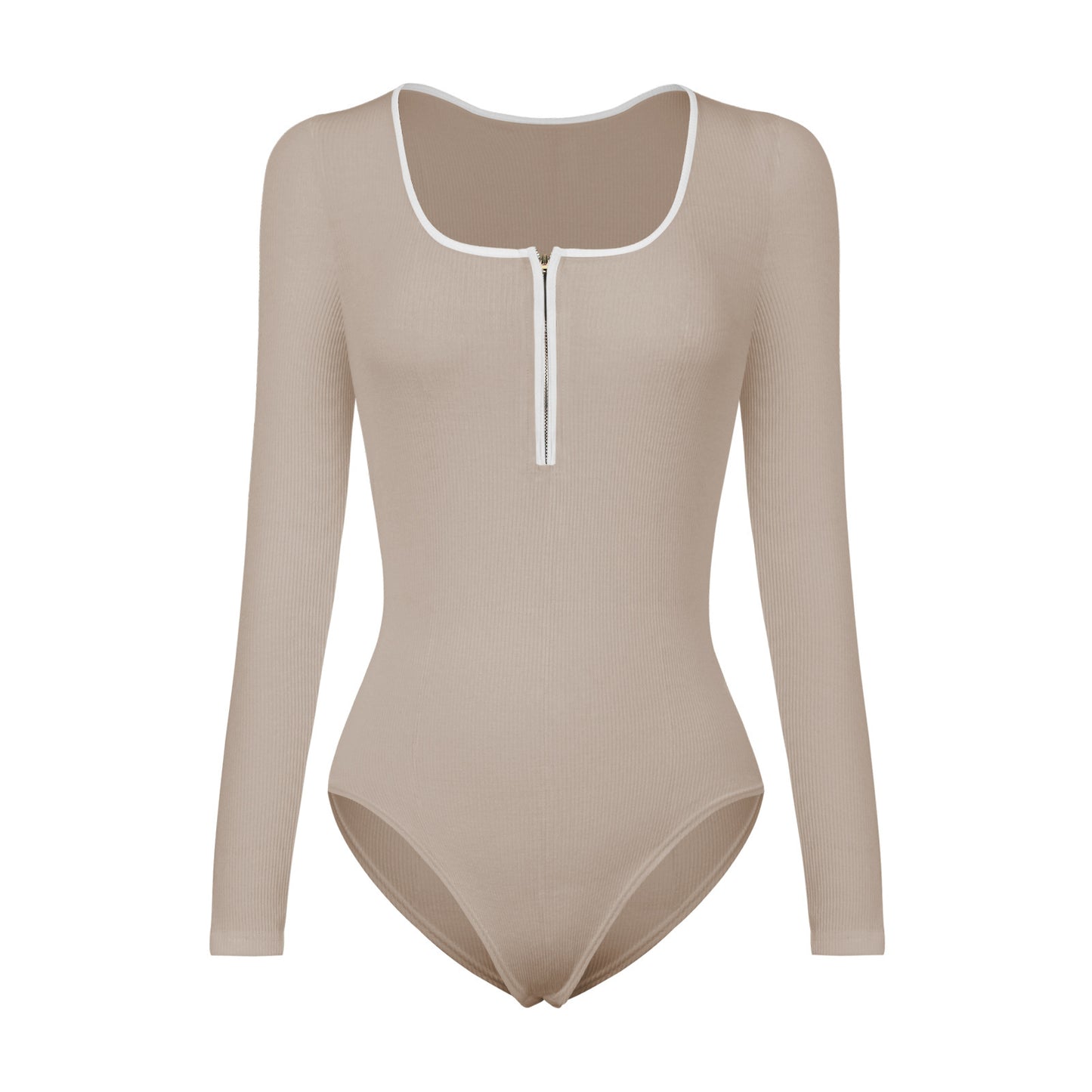 Tight Long Sleeve Jumpsuit Fashion Square Neck Zipper Thread Innner Corset Body Shaper Clothing For Dress Slim Sports Yoga Fitness body suit