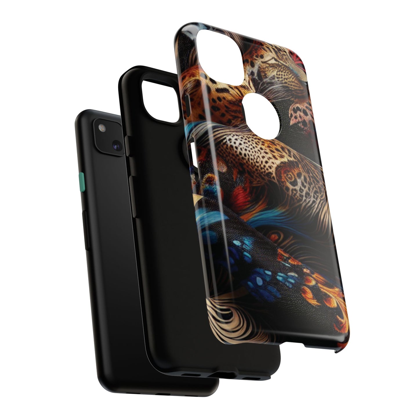 Stylish Tough Phone Case with Elegant Black and Gold Design