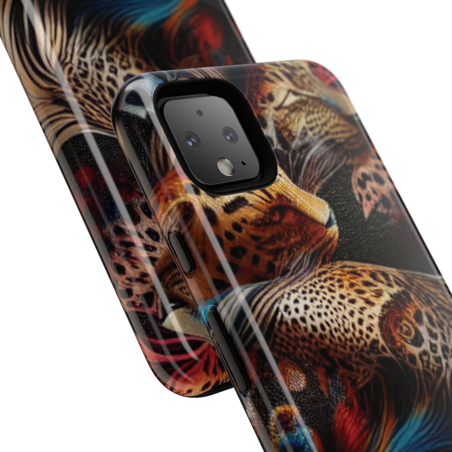 Stylish Tough Phone Case with Elegant Black and Gold Design