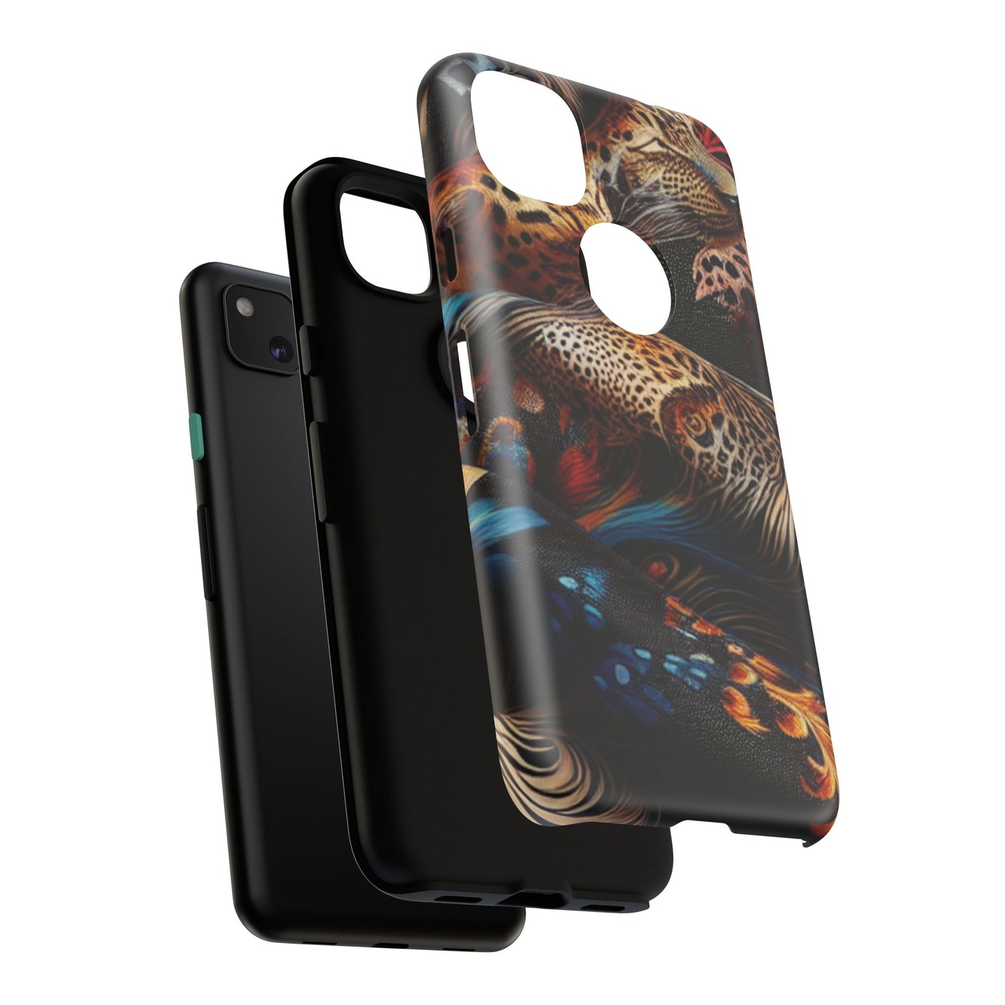 Stylish Tough Phone Case with Elegant Black and Gold Design