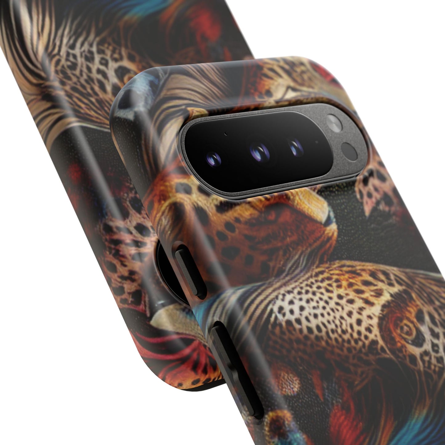 Stylish Tough Phone Case with Elegant Black and Gold Design