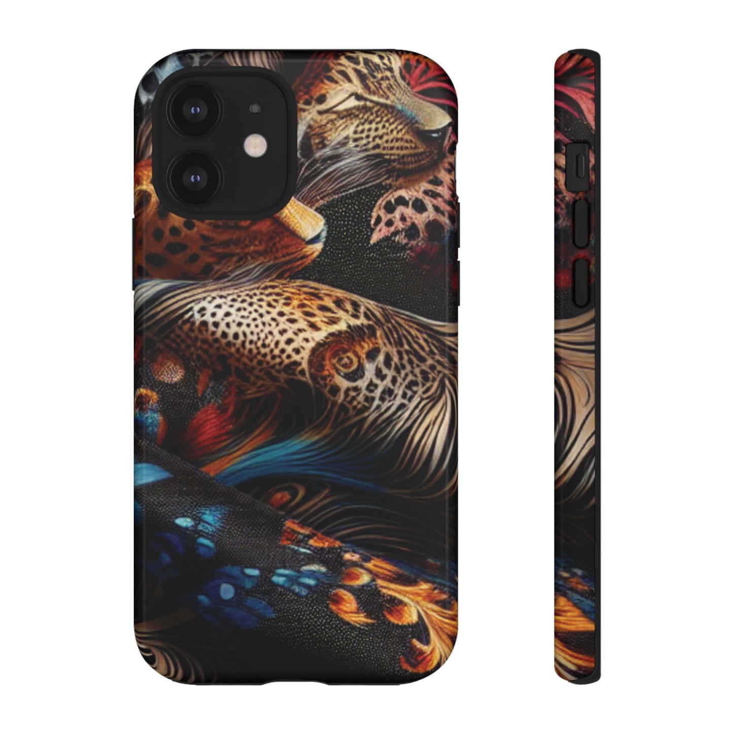 Stylish Tough Phone Case with Elegant Black and Gold Design