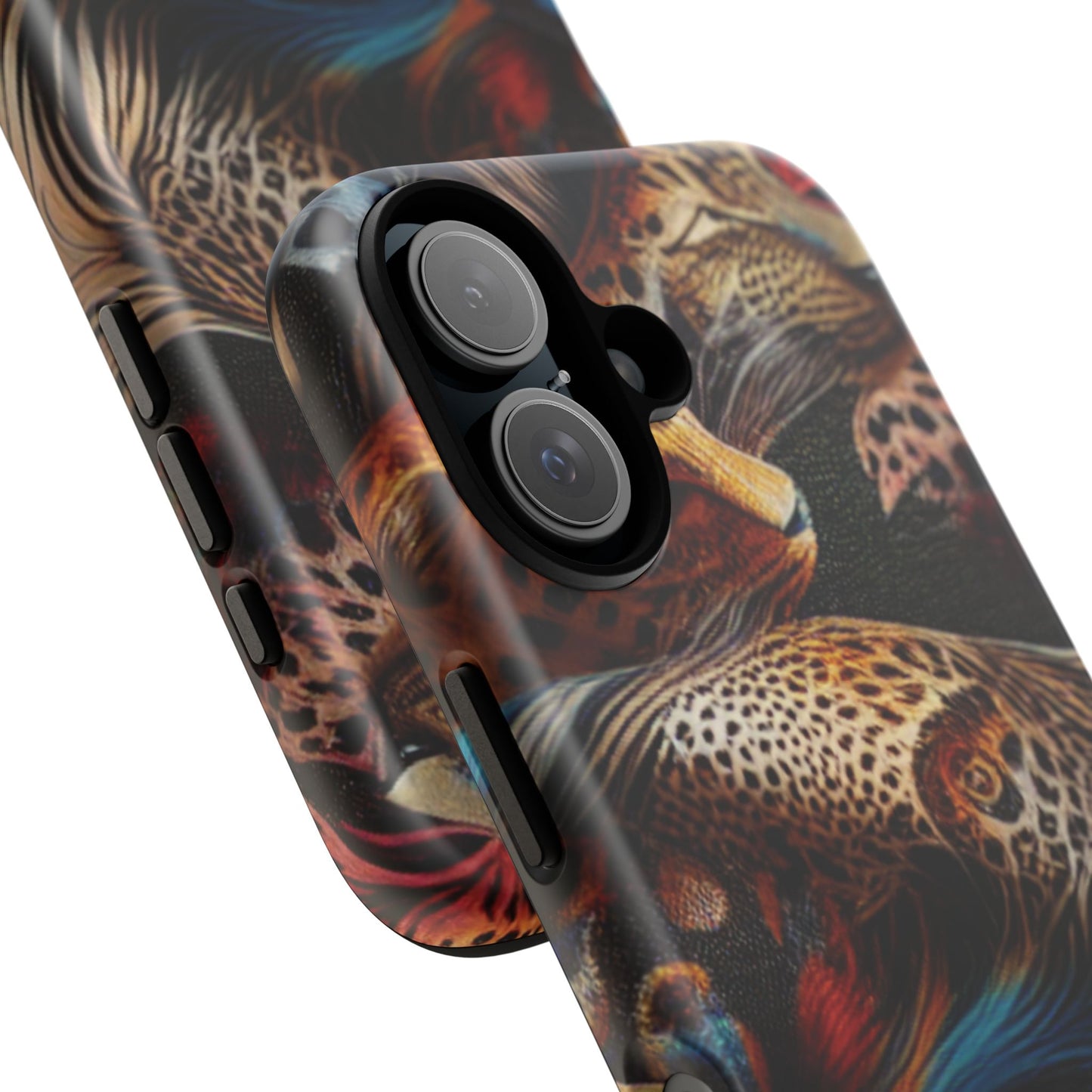 Stylish Tough Phone Case with Elegant Black and Gold Design