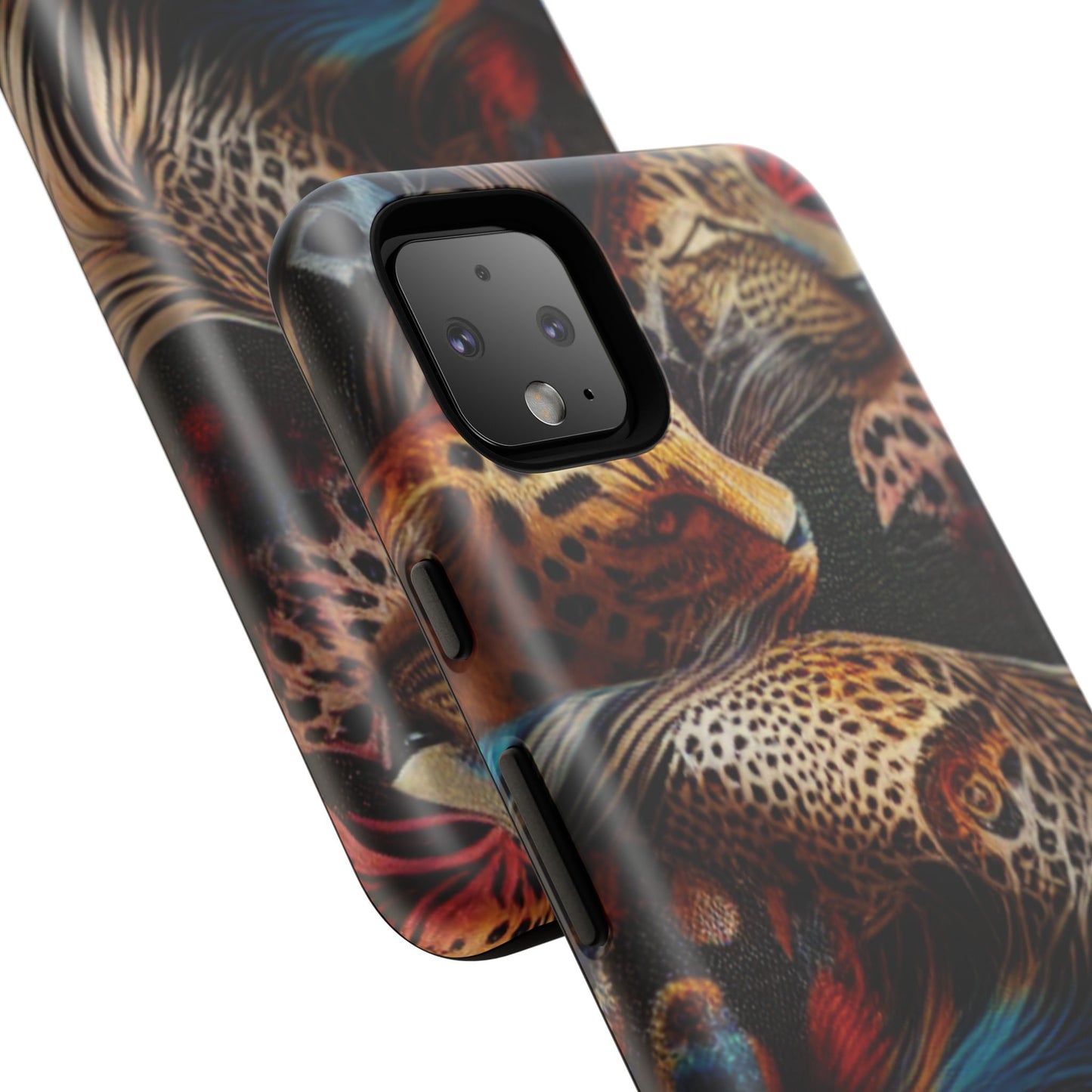 Stylish Tough Phone Case with Elegant Black and Gold Design