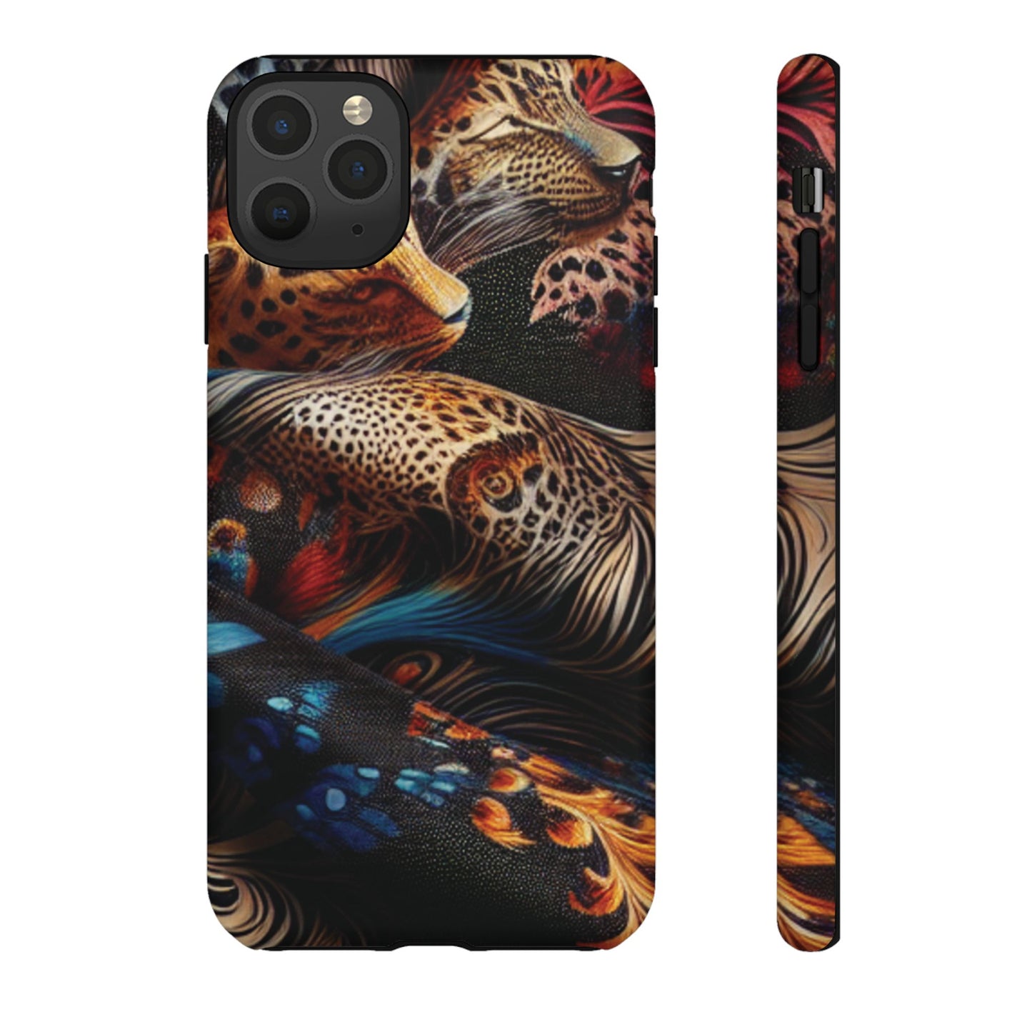 Stylish Tough Phone Case with Elegant Black and Gold Design