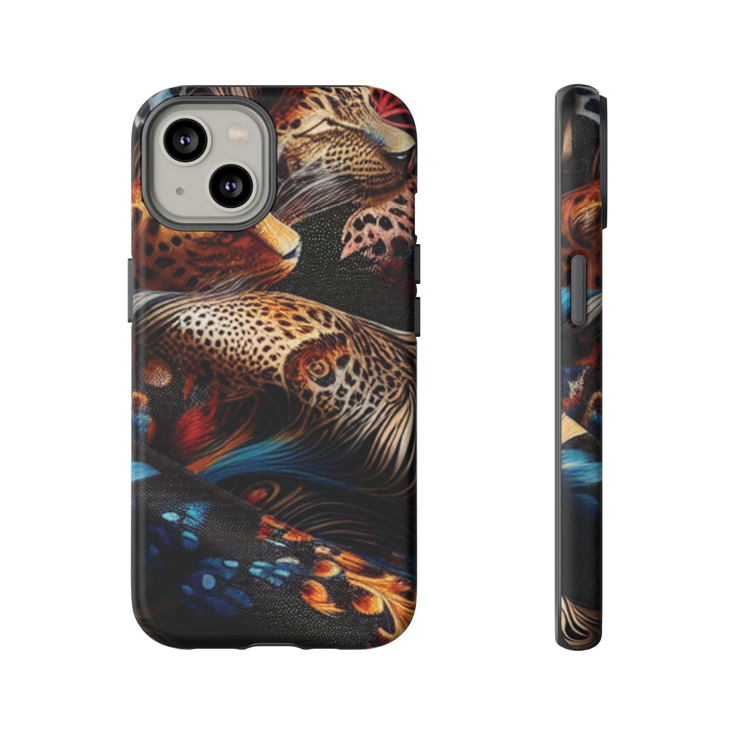 Stylish Tough Phone Case with Elegant Black and Gold Design
