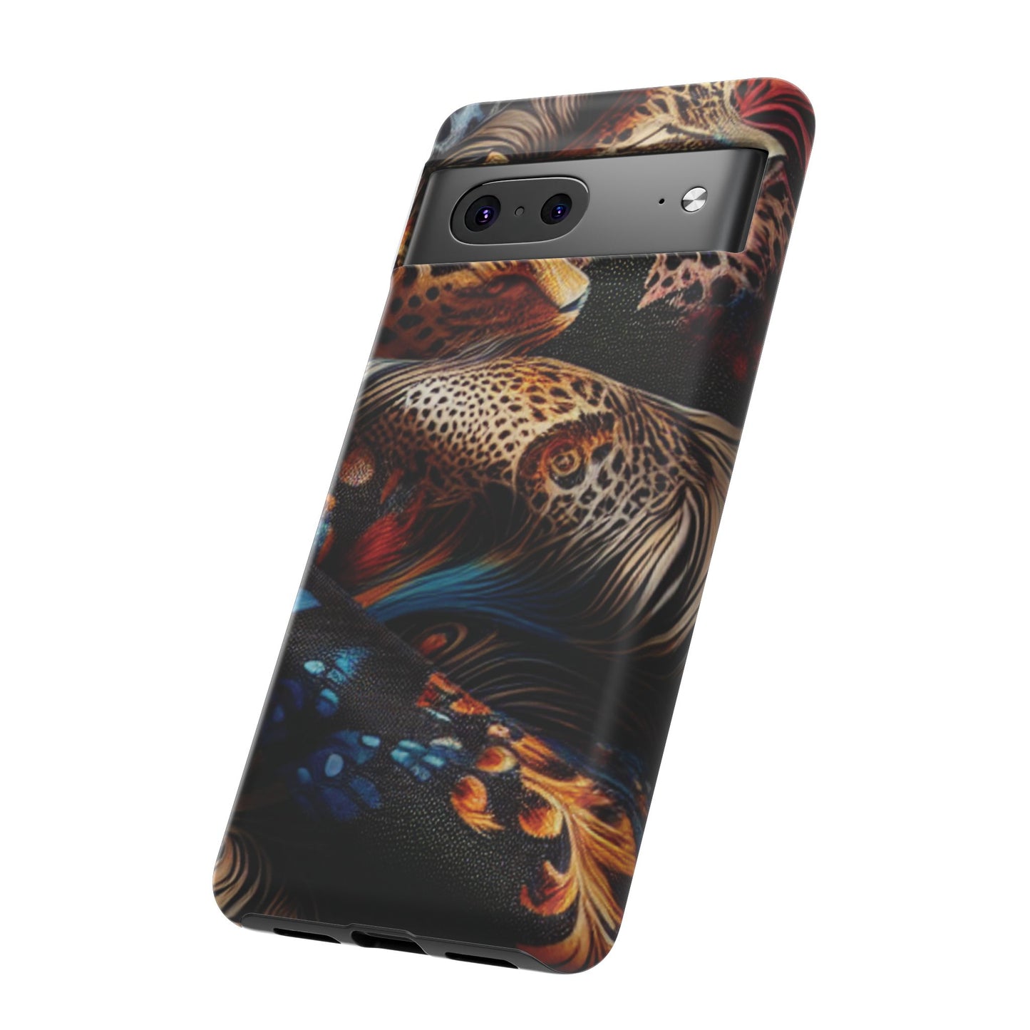 Stylish Tough Phone Case with Elegant Black and Gold Design
