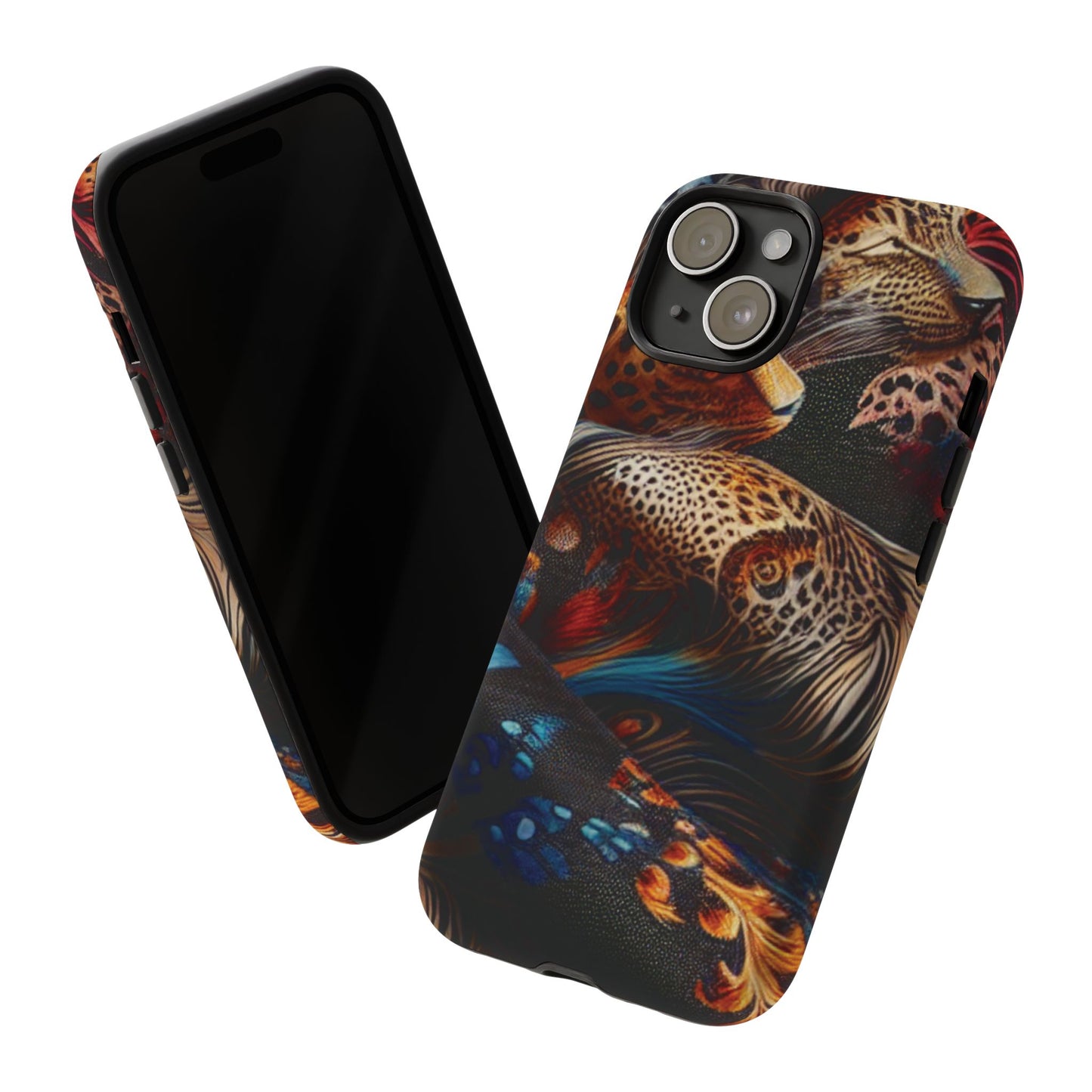 Stylish Tough Phone Case with Elegant Black and Gold Design