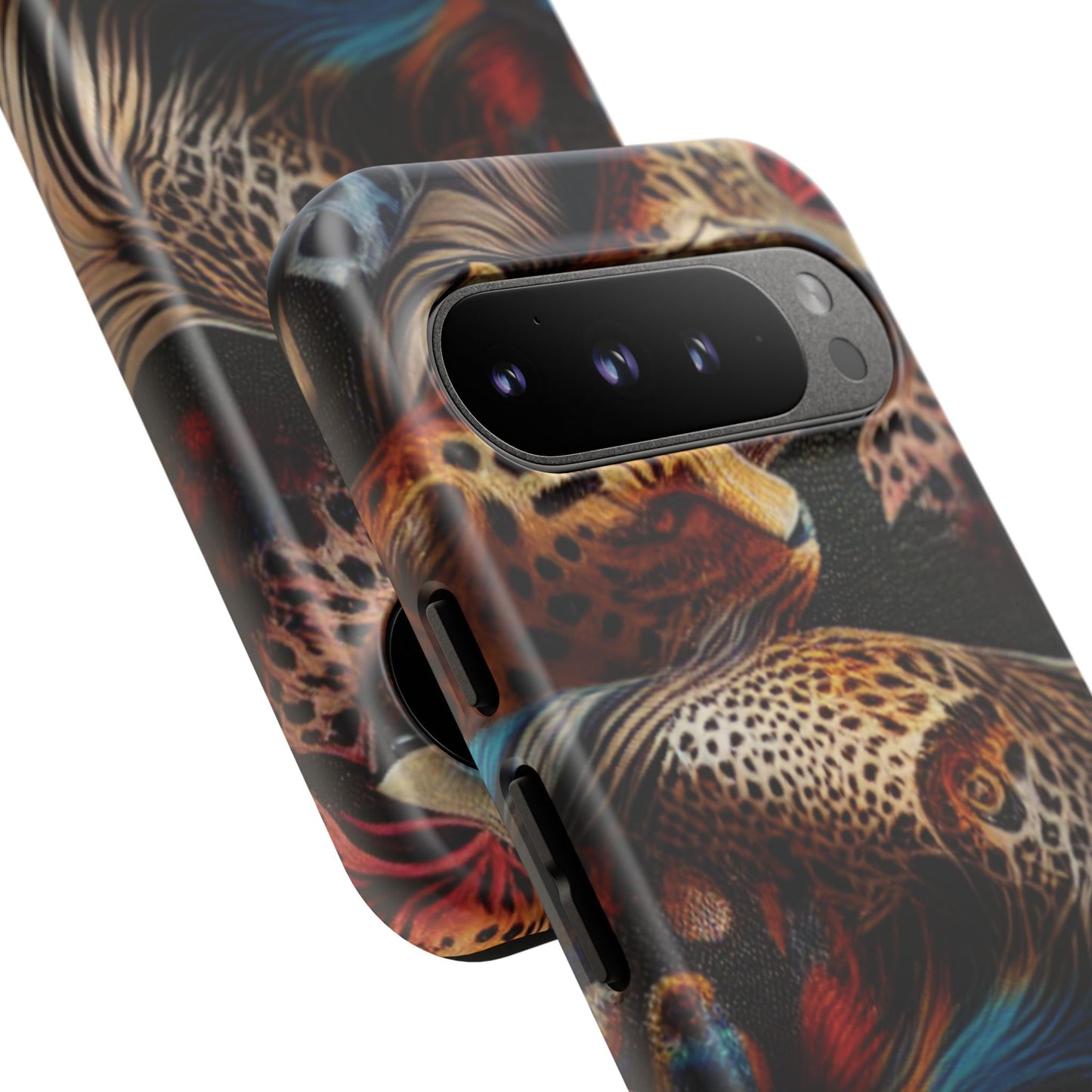 Stylish Tough Phone Case with Elegant Black and Gold Design