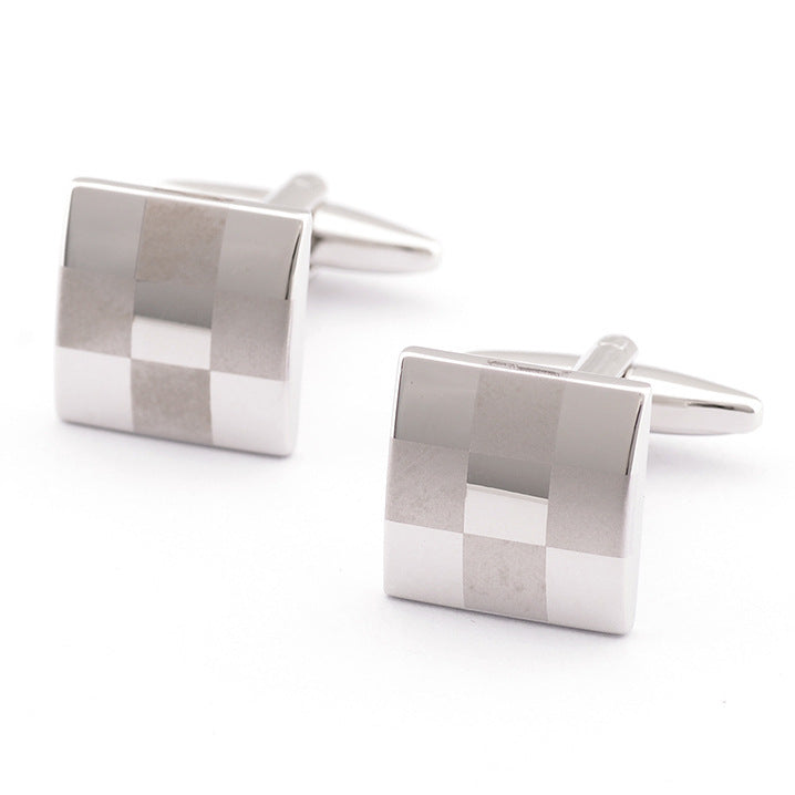 Men's French Checkered Laser Check Cufflinks