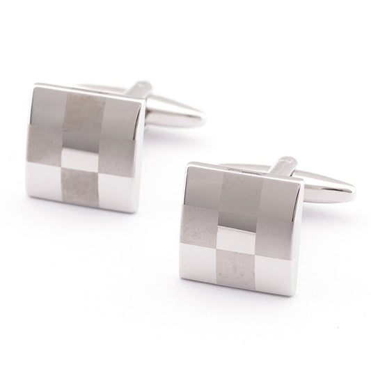 Men's French Checkered Laser Check Cufflinks