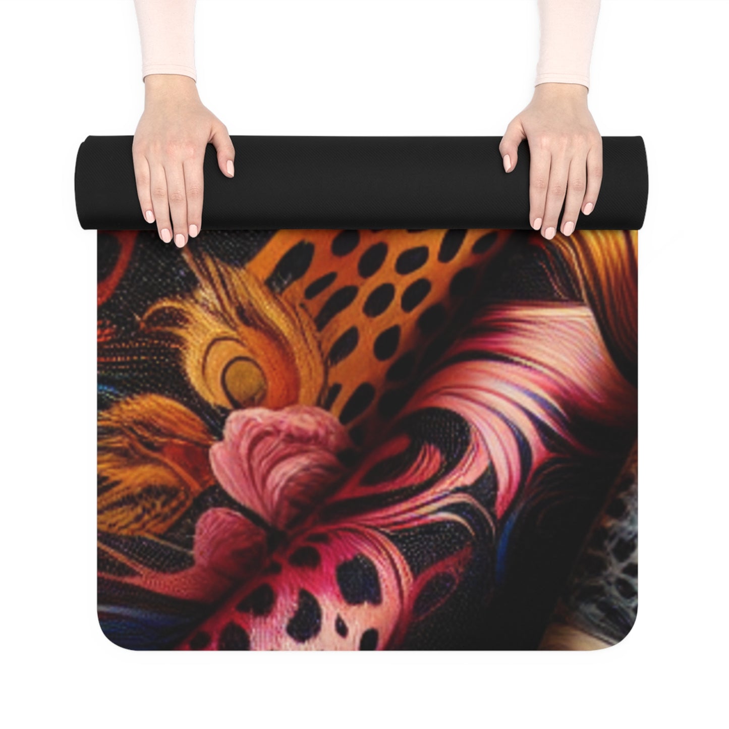 Vibrant Rubber Yoga Mat for Mindful Practice, Non-slip Exercise Mat, Unique Workout Gear, Fitness Gift for Yogis, Home Decor