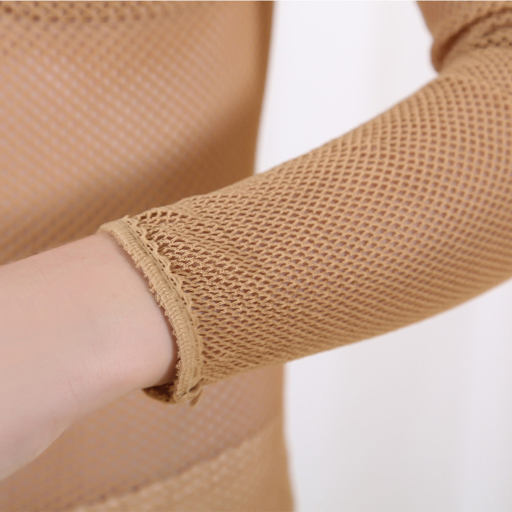 Women's Solid Color Casual Hard Net Latin Dance Body Stocking