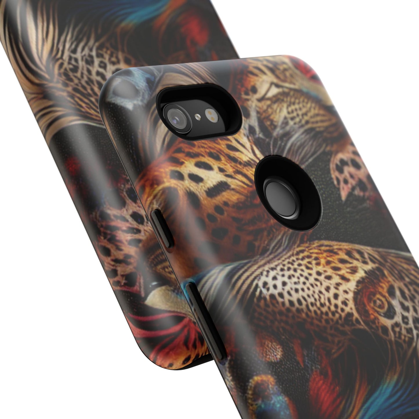 Stylish Tough Phone Case with Elegant Black and Gold Design