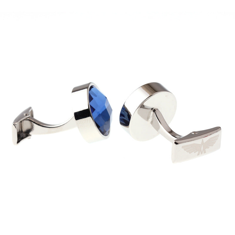 Men's Exquisite Blue Crystal Cufflinks