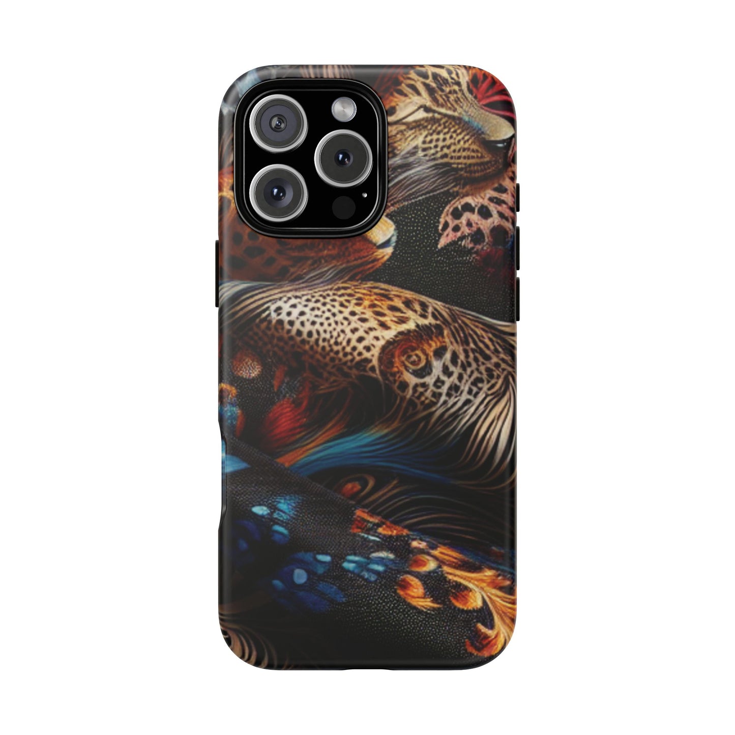 Stylish Tough Phone Case with Elegant Black and Gold Design