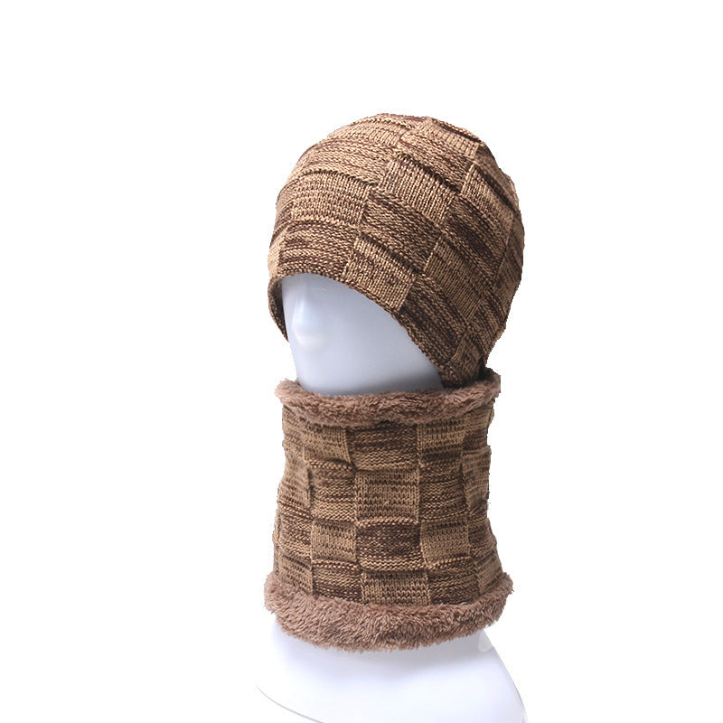 Men's Knitted Beanie and Neck Warmer Set
