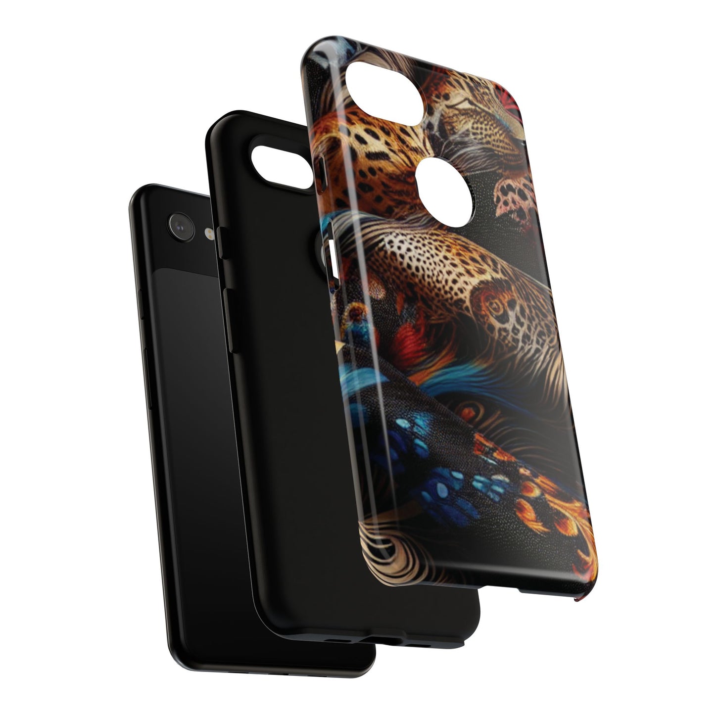Stylish Tough Phone Case with Elegant Black and Gold Design