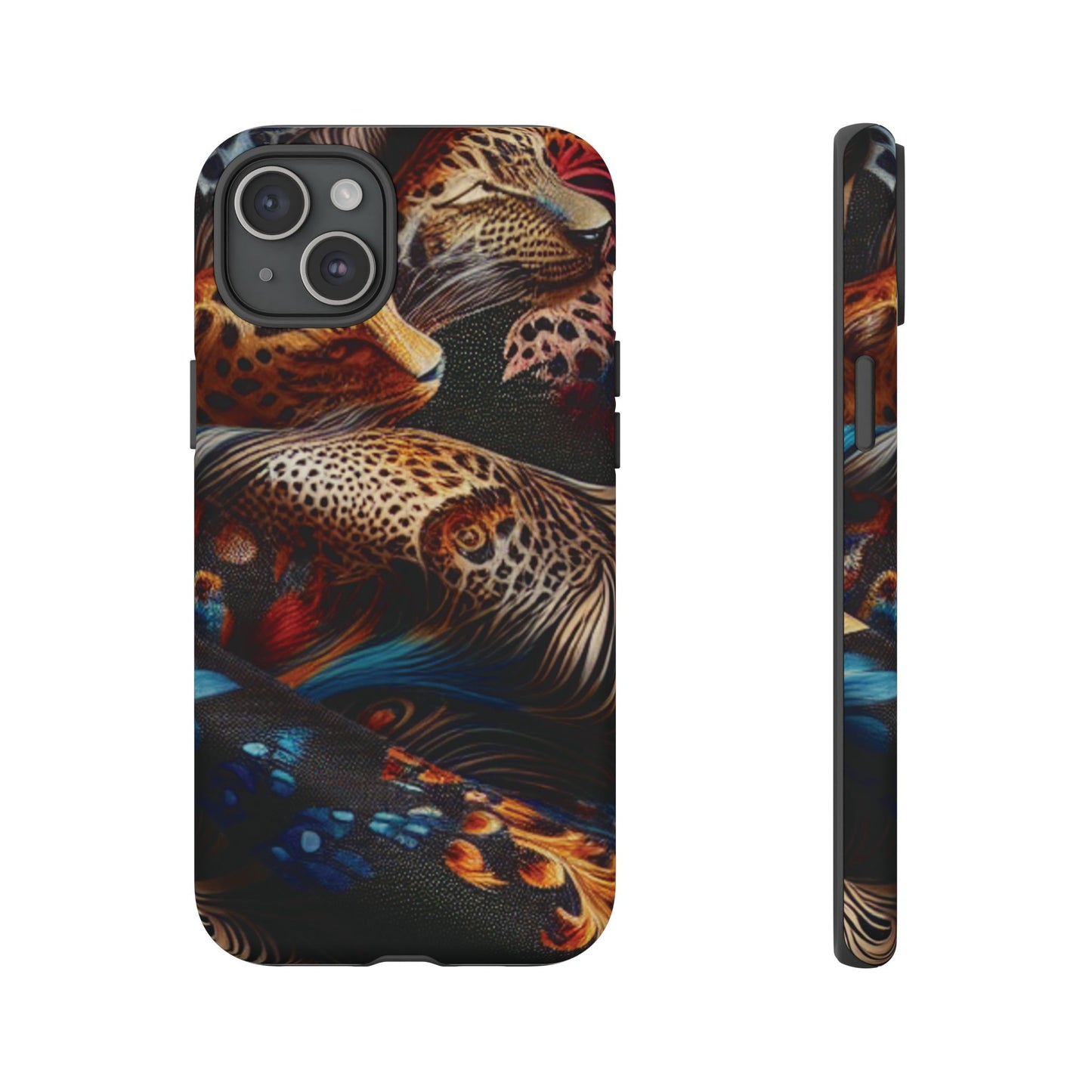 Stylish Tough Phone Case with Elegant Black and Gold Design