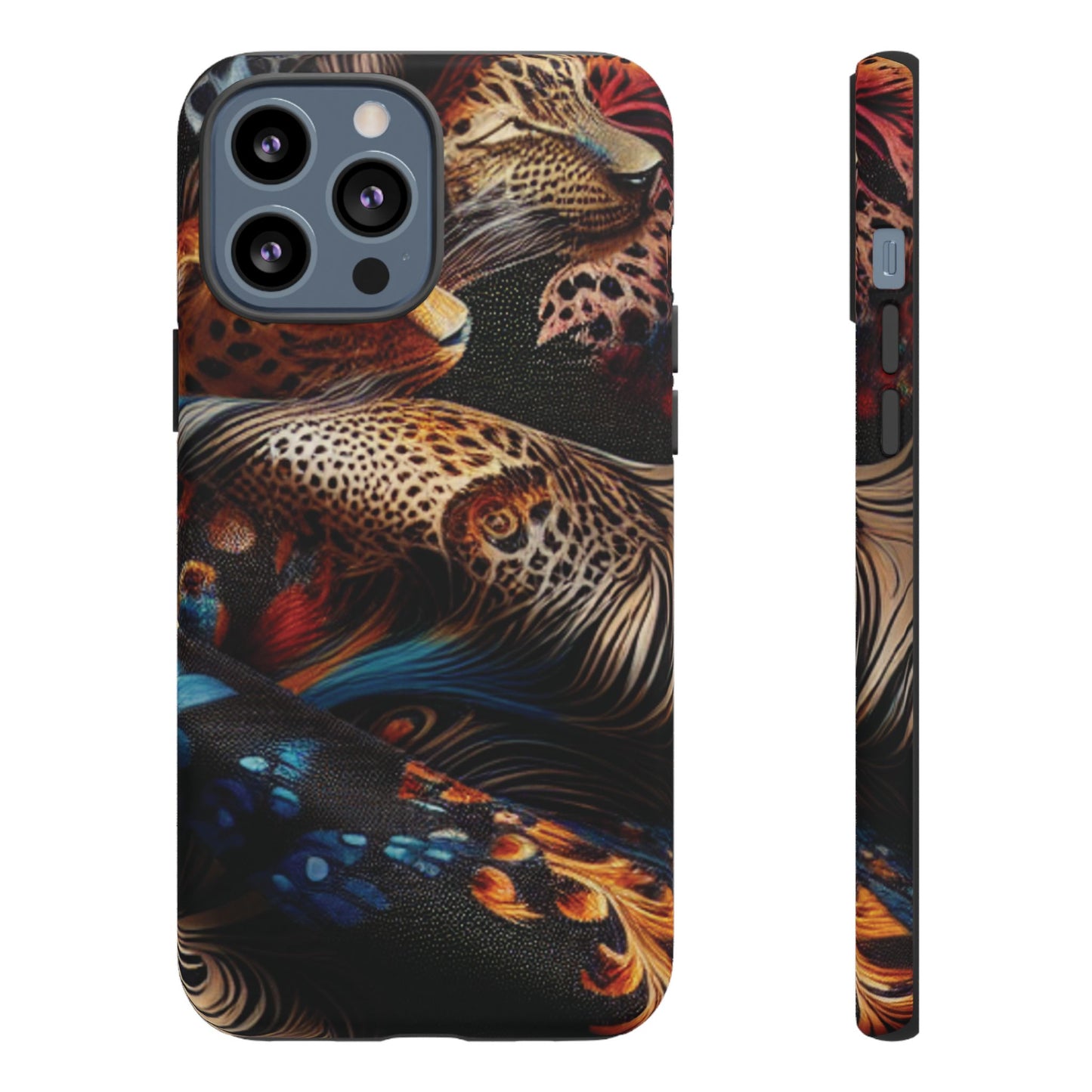 Stylish Tough Phone Case with Elegant Black and Gold Design