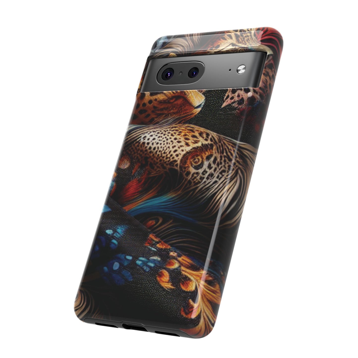 Stylish Tough Phone Case with Elegant Black and Gold Design
