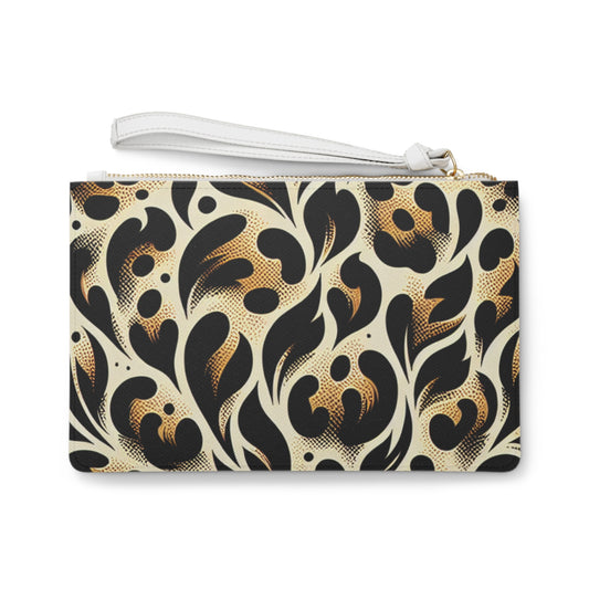 Chic Black & Gold Floral Clutch Bag, Fashion Accessory, Evening Bag, Gift for Her, Stylish Purse, Party Bag