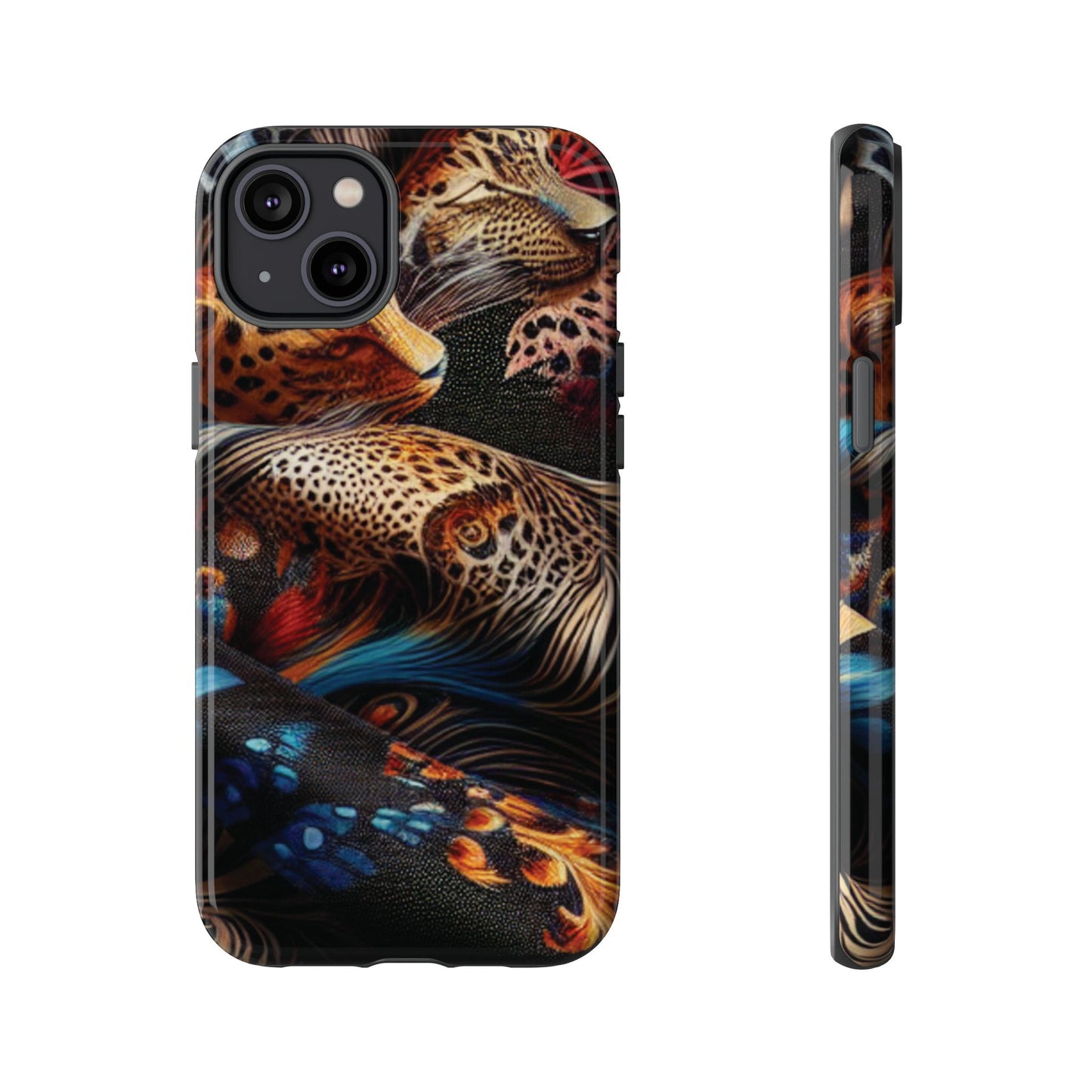 Stylish Tough Phone Case with Elegant Black and Gold Design