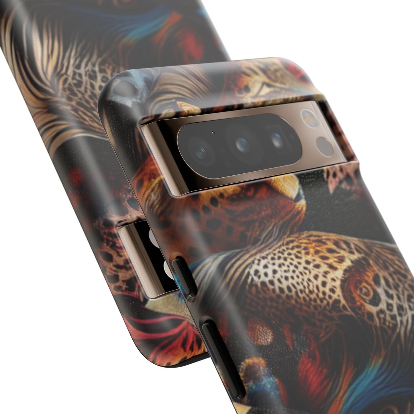 Stylish Tough Phone Case with Elegant Black and Gold Design