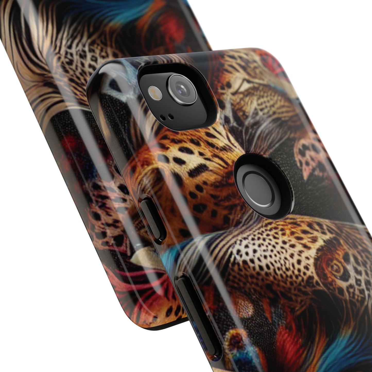 Stylish Tough Phone Case with Elegant Black and Gold Design